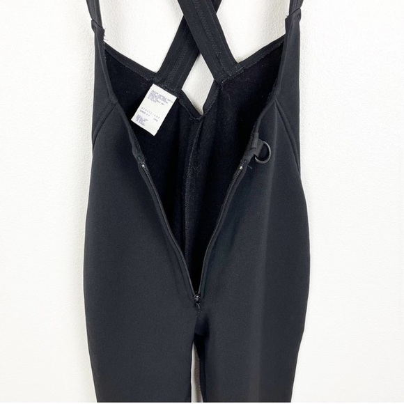 VTG 70 80s Ski Bib Overall Wool Blend Spandex Stirrup Jumpsuit Black Womens 6-8 - Picture 5 of 16